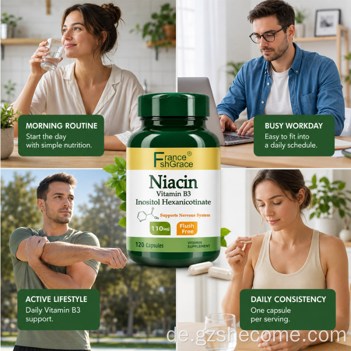 Shecome Niacin-Inositol-Kapseln unterstützen die Nervenzirkulation
